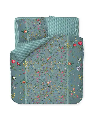 PIP STUDIO | Perkal Bettwäsche Petites Fleurs 2x 70x90cm / 200x200cm Blau | 